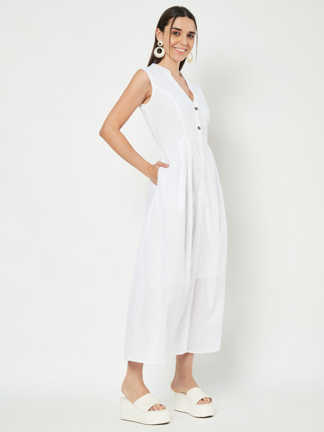 Cotton A-Line Maxi Dress