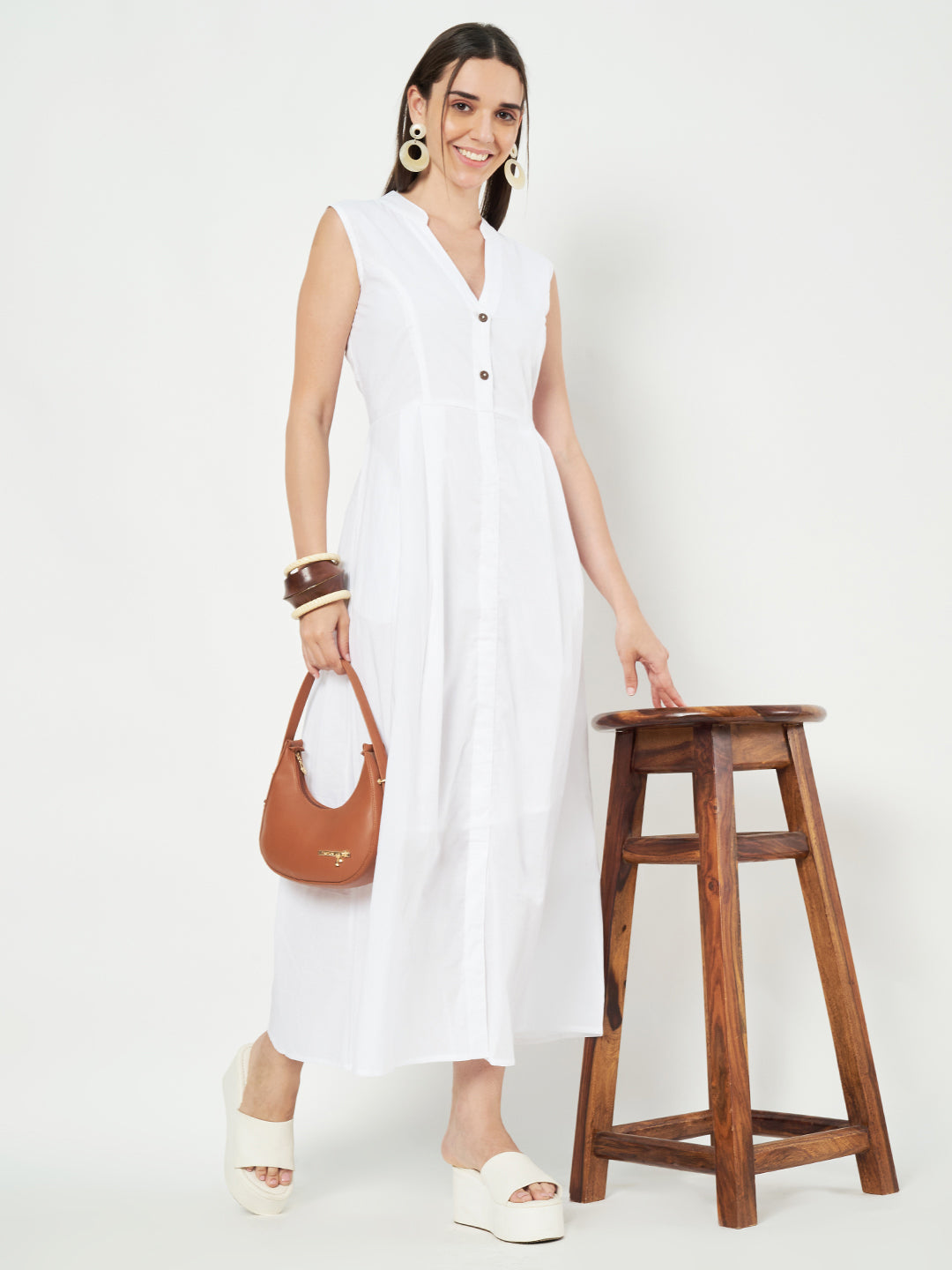 Cotton A-Line Maxi Dress