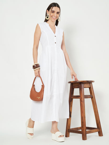 Cotton A-Line Maxi Dress