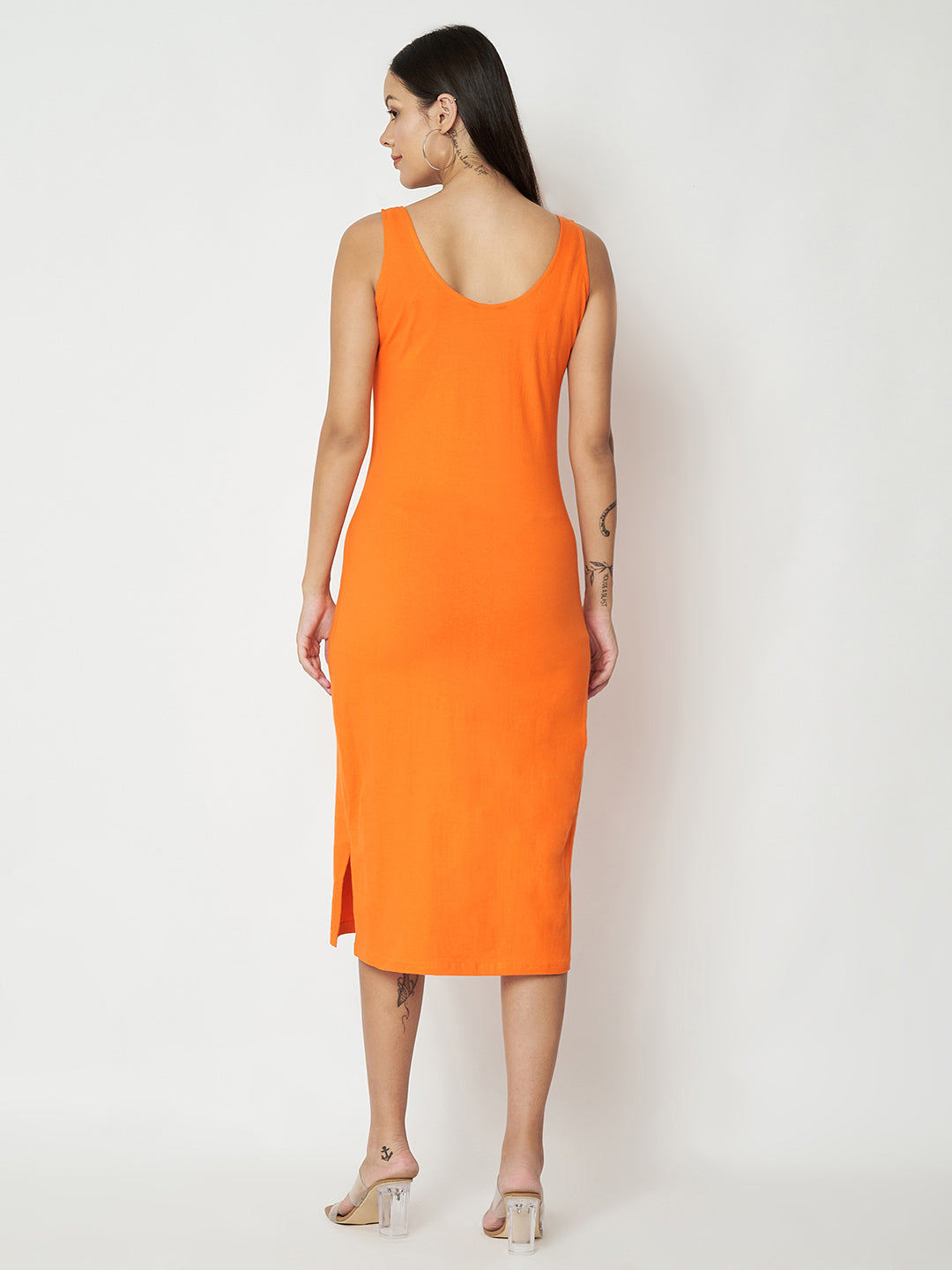 BRINNS Women Solid Sleeveless Sheath Midi Dress