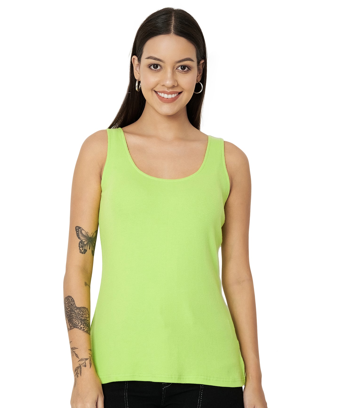BRINNS Women's Cotton Solid Non-Padded Round Neck Camisole