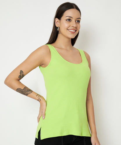BRINNS Women's Cotton Solid Non-Padded Round Neck Camisole