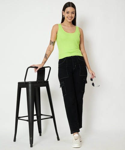 BRINNS Women's Cotton Solid Non-Padded Round Neck Camisole