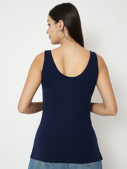 BRINNS Women's Cotton Solid Non-Padded Round Neck Camisole