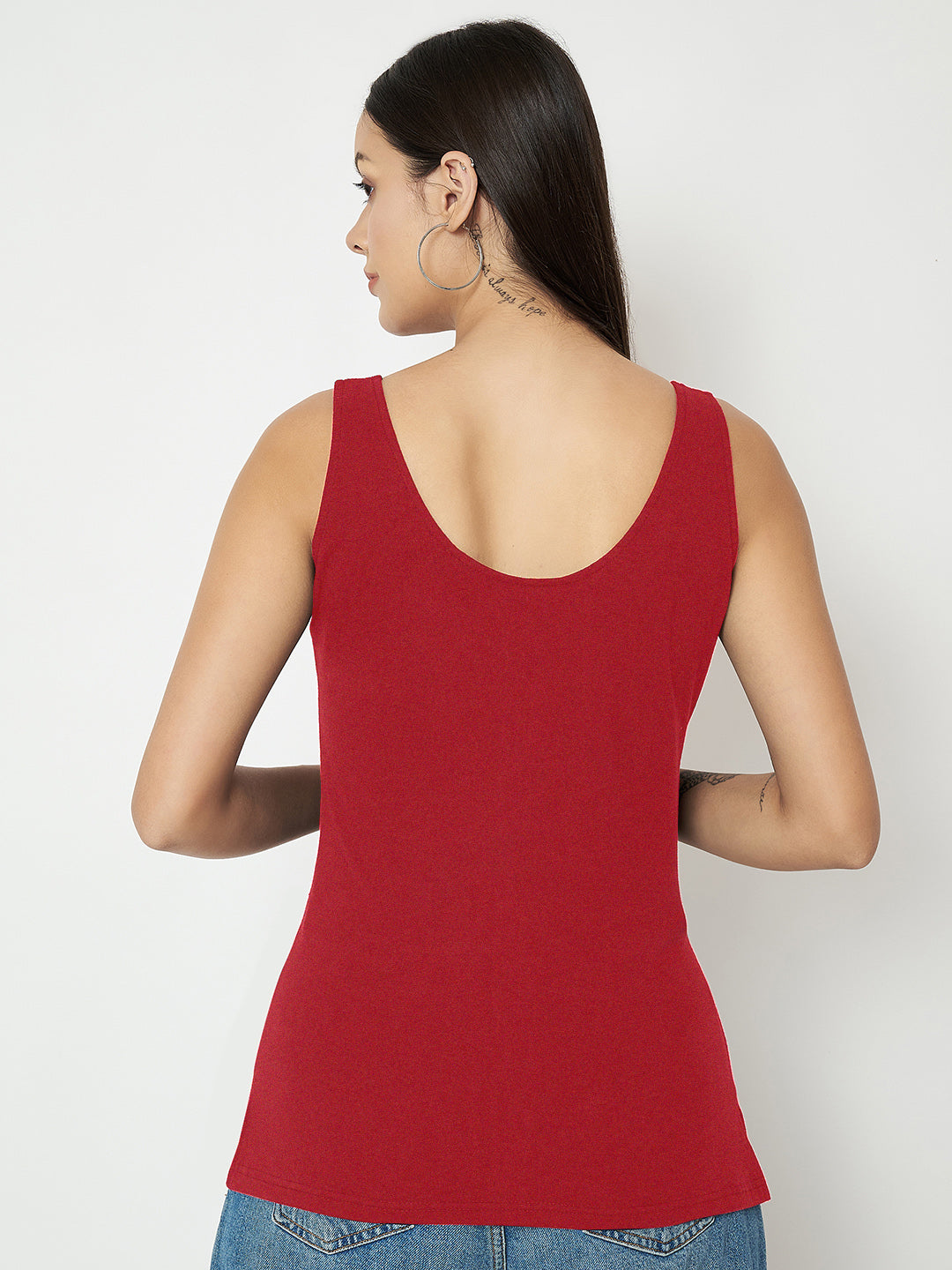 BRINNS Women's Cotton Solid Non-Padded Round Neck Camisole