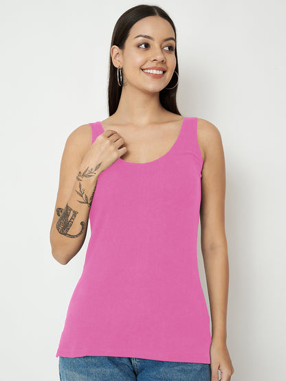BRINNS Women's Cotton Solid Non-Padded Round Neck Camisole