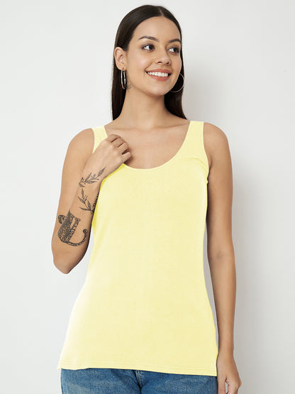 BRINNS Women's Cotton Solid Non-Padded Round Neck Camisole