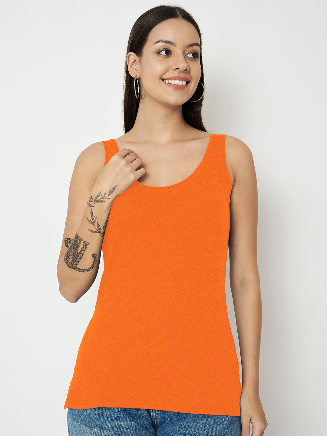BRINNS Women's Cotton Solid Non-Padded Round Neck Camisole