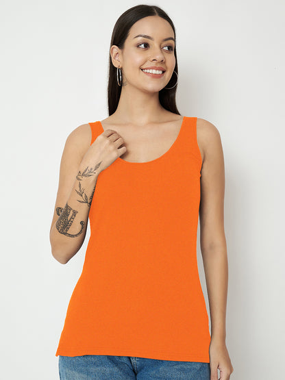 BRINNS Women's Cotton Solid Non-Padded Round Neck Camisole