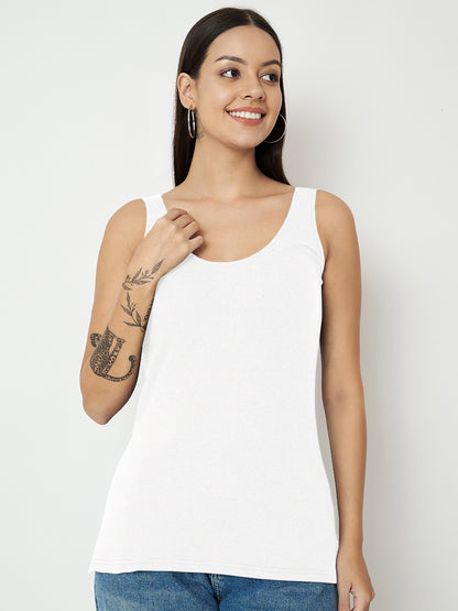 BRINNS Women's Cotton Solid Non-Padded Round Neck Camisole