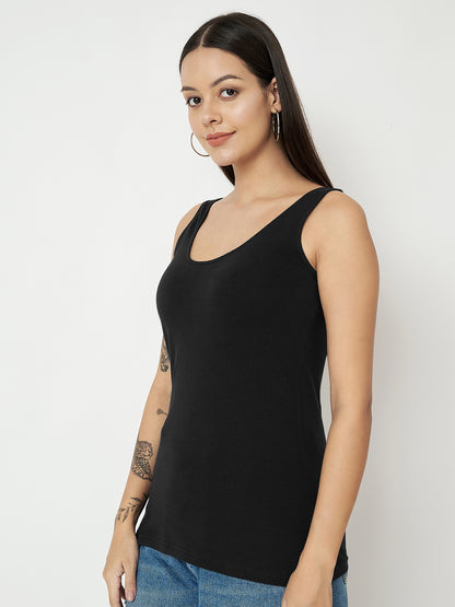 BRINNS Women's Cotton Solid Non-Padded Round Neck Camisole