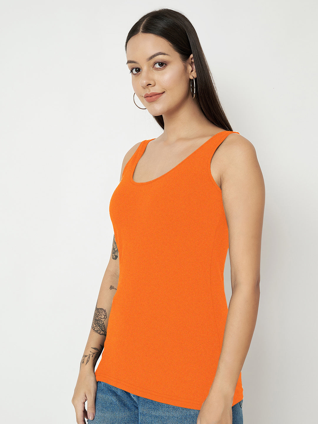 BRINNS Women's Cotton Solid Non-Padded Round Neck Camisole