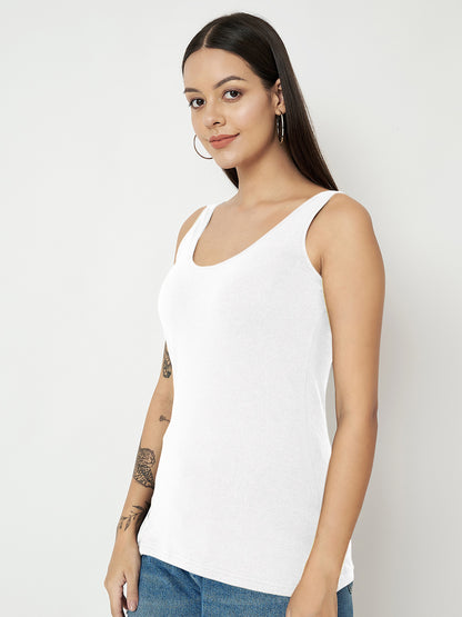 BRINNS Women's Cotton Solid Non-Padded Round Neck Camisole