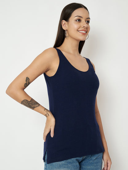 BRINNS Women's Cotton Solid Non-Padded Round Neck Camisole