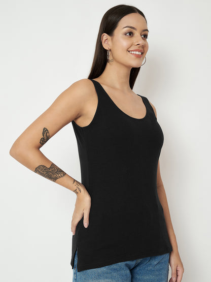 BRINNS Women's Cotton Solid Non-Padded Round Neck Camisole