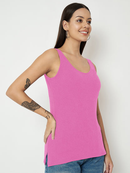 BRINNS Women's Cotton Solid Non-Padded Round Neck Camisole