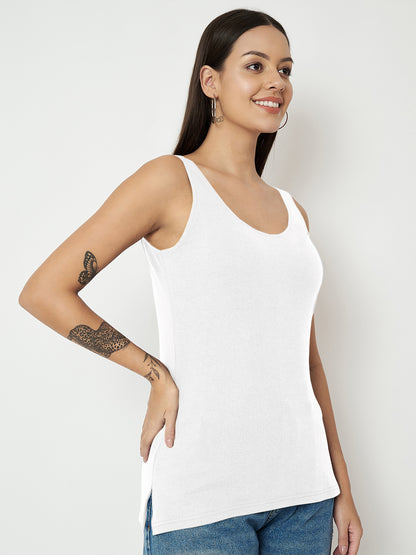 BRINNS Women's Cotton Solid Non-Padded Round Neck Camisole