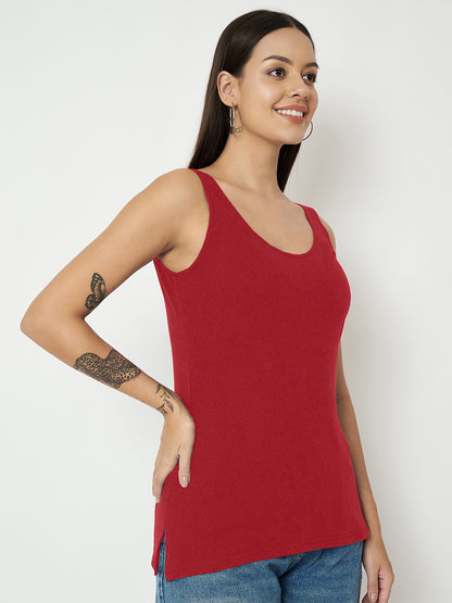 BRINNS Women's Cotton Solid Non-Padded Round Neck Camisole