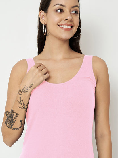 BRINNS Women's Cotton Solid Non-Padded Round Neck Camisole