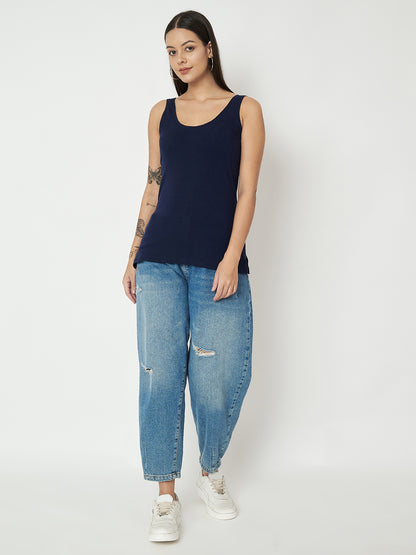 BRINNS Women's Cotton Solid Non-Padded Round Neck Camisole