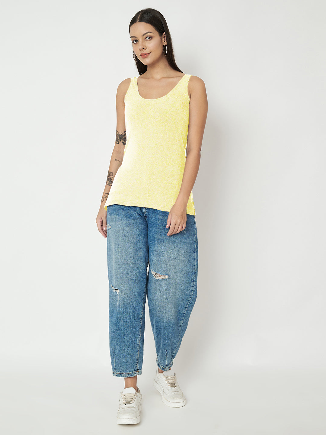 BRINNS Women's Cotton Solid Non-Padded Round Neck Camisole