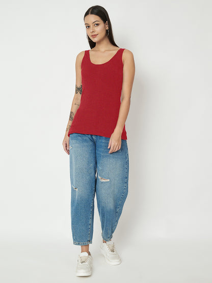 BRINNS Women's Cotton Solid Non-Padded Round Neck Camisole