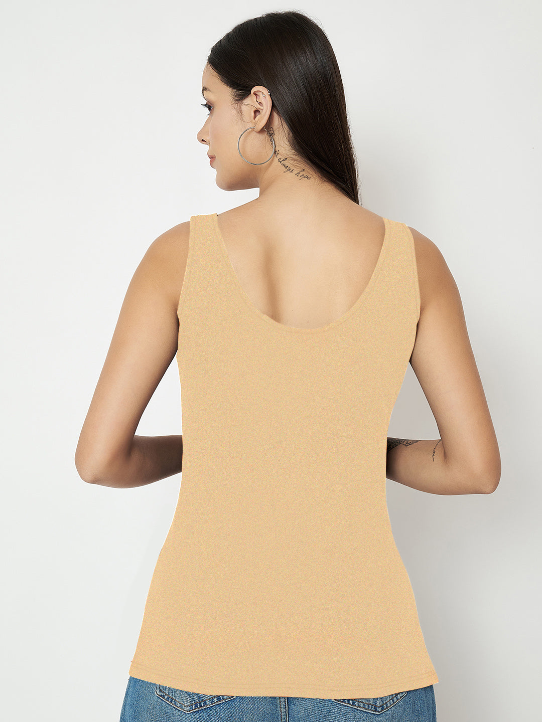 BRINNS Women's Cotton Solid Non-Padded Round Neck Camisole