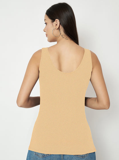 BRINNS Women's Cotton Solid Non-Padded Round Neck Camisole