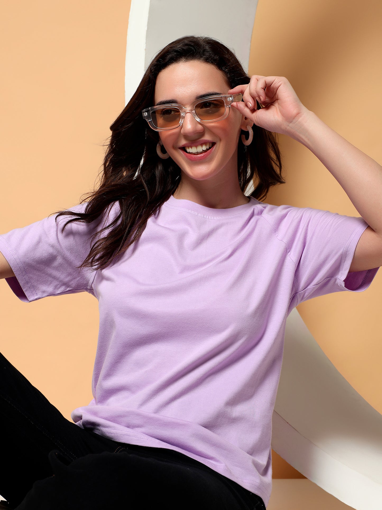 BRINNS Women Solid Raglan Sleeves Round Neck Cotton T-shirt