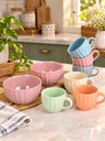 Tea Cups Set of 6 with 2 Snack Bowls | Multicolor | 150 ml