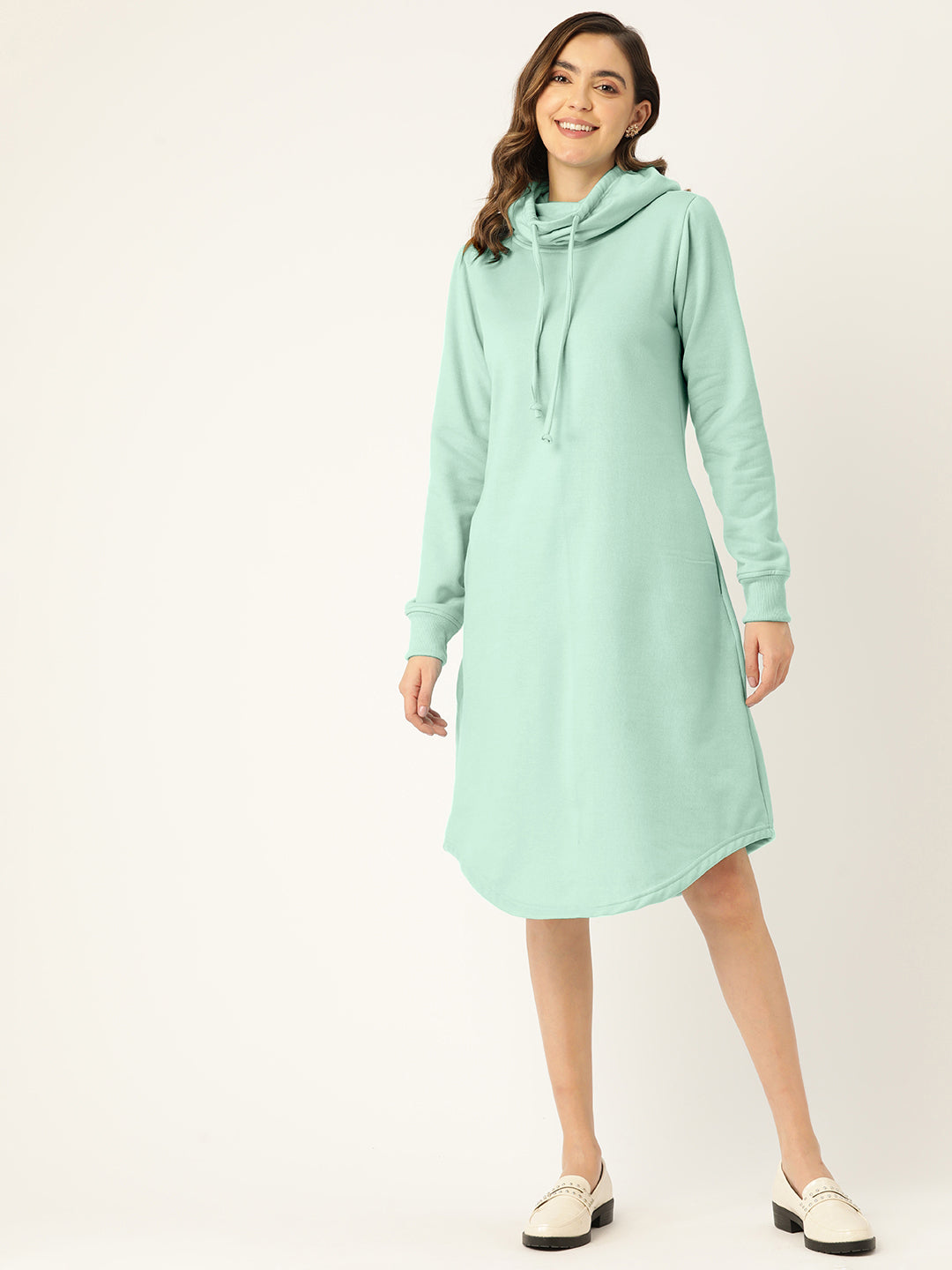 Cowl Neck Midi Jumper Dress