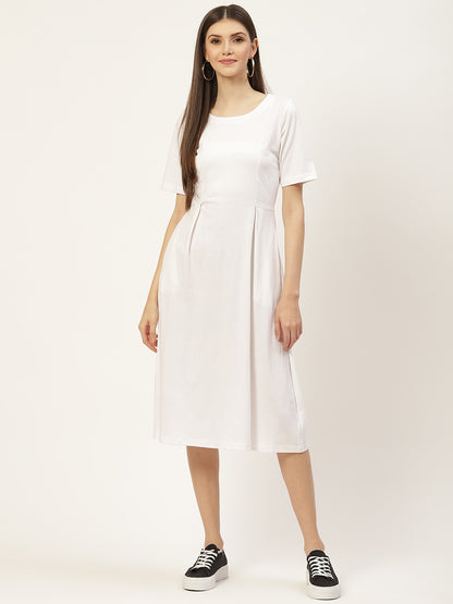 Pure Cotton A-Line Midi Dress