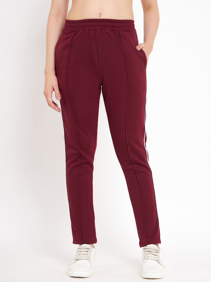 Women Mid-Rise Knitted Sports Track Pant with Pockets