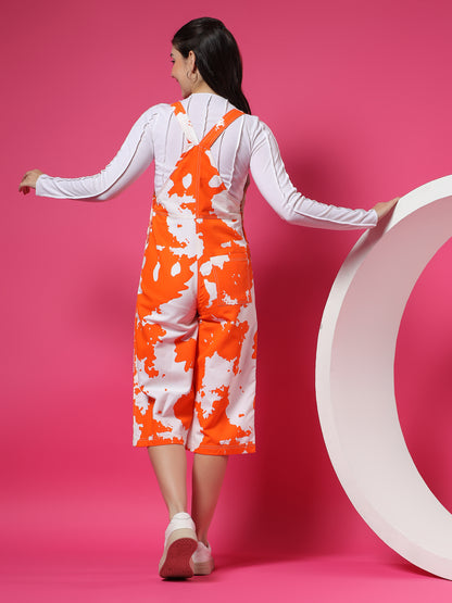 Tie & Dye Print Dungarees