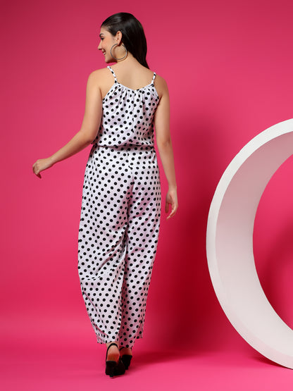 Printed Shoulder Straps Sleeveless Jumpsuit