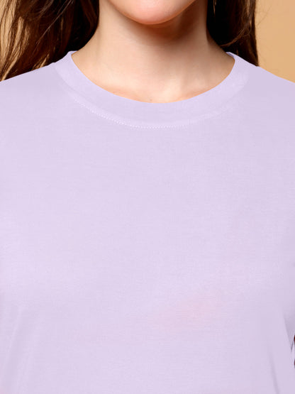 BRINNS Women Solid Round Neck Cotton T-shirt