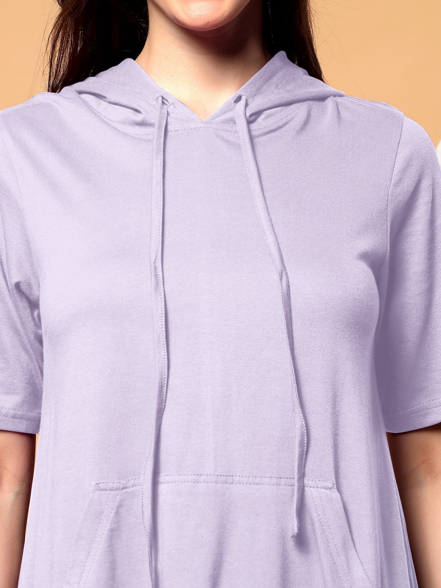 BRINNS Women Hooded Pure Cotton T-shirt Midi Dress