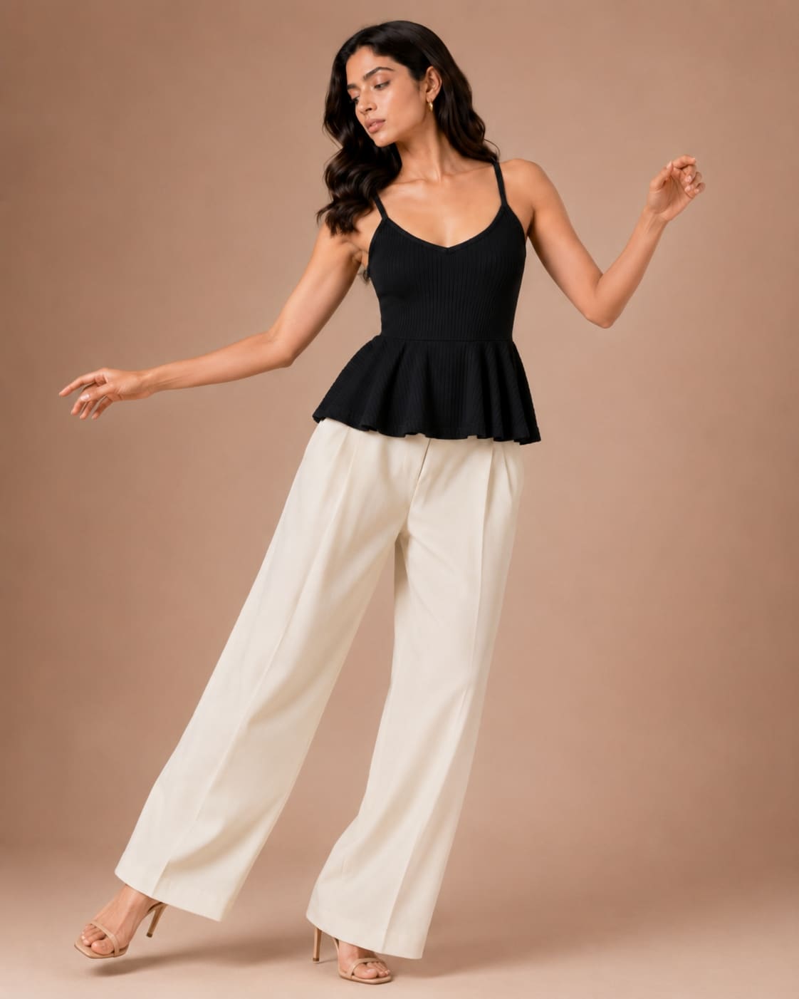 Shoulder Strap Peplum Top