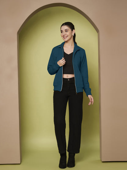 Stand-Collar Jacket with Front Pockets