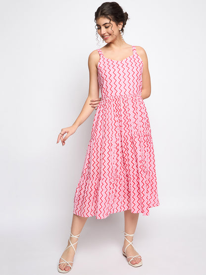 Tiered Fit & Flare Midi Dress