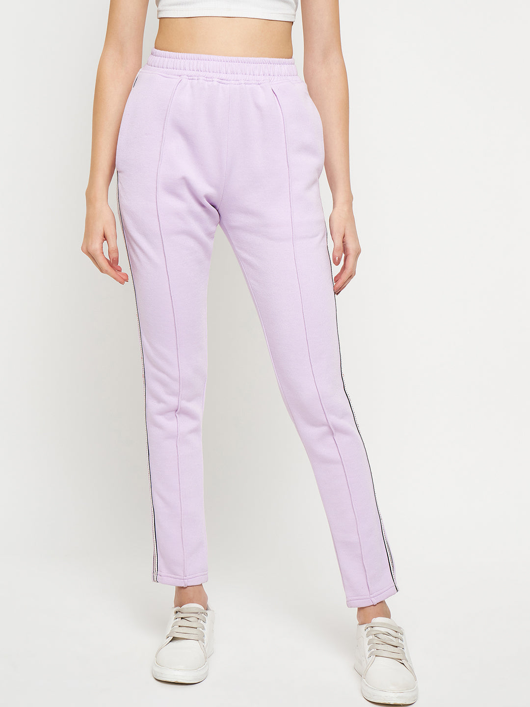Women Mid-Rise Knitted Sports Track Pant with Pockets