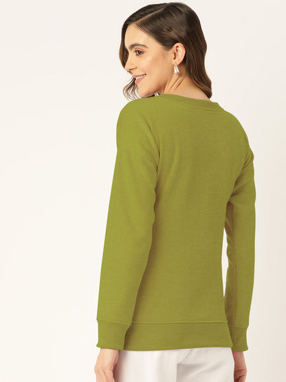 Solid Fleece Pullover Sweatshirt with Pockets