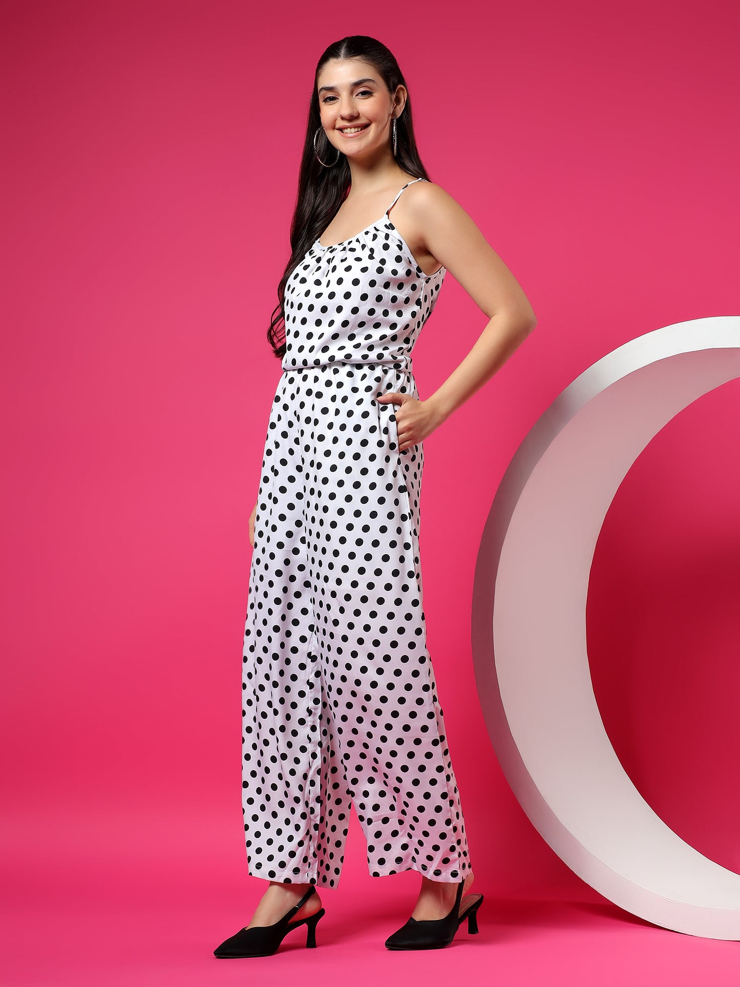 Printed Shoulder Straps Sleeveless Jumpsuit