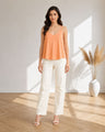 Solid V-Neck Relaxed Fit Cami Top