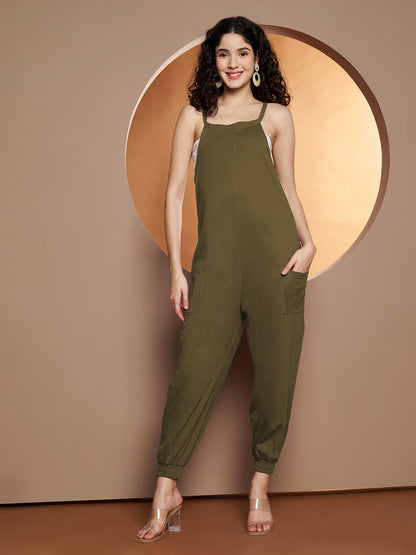 BRINNS Women Shoulder Straps Cotton Jumpsuit