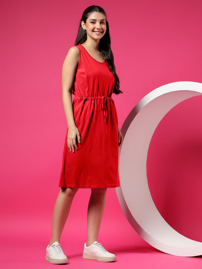 Tie-Up Detail Cotton Shift Dress