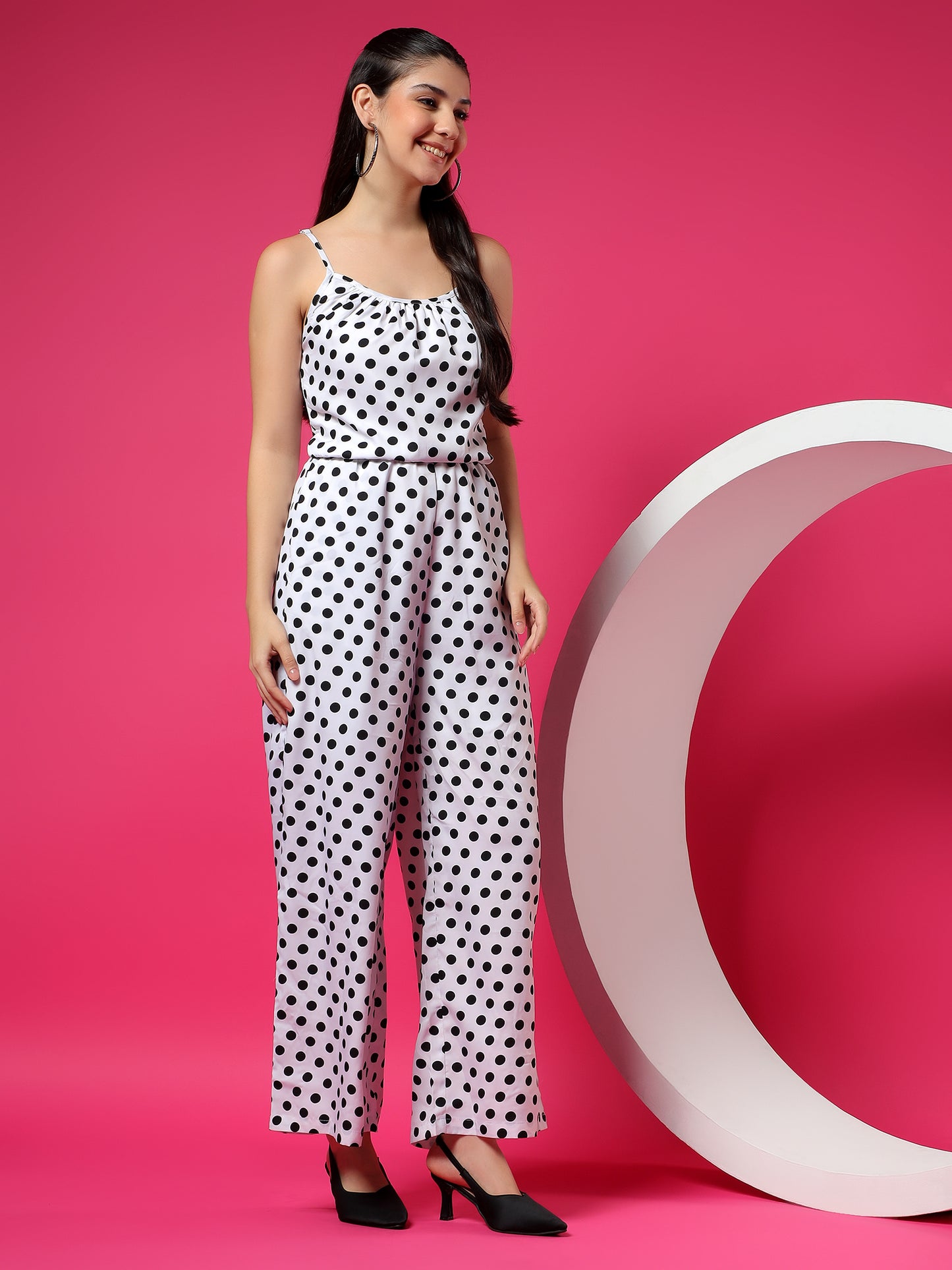 Printed Shoulder Straps Sleeveless Jumpsuit
