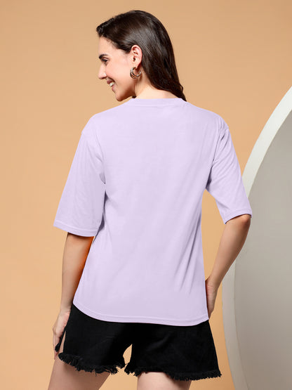 BRINNS Women Solid Round Neck Cotton T-shirt
