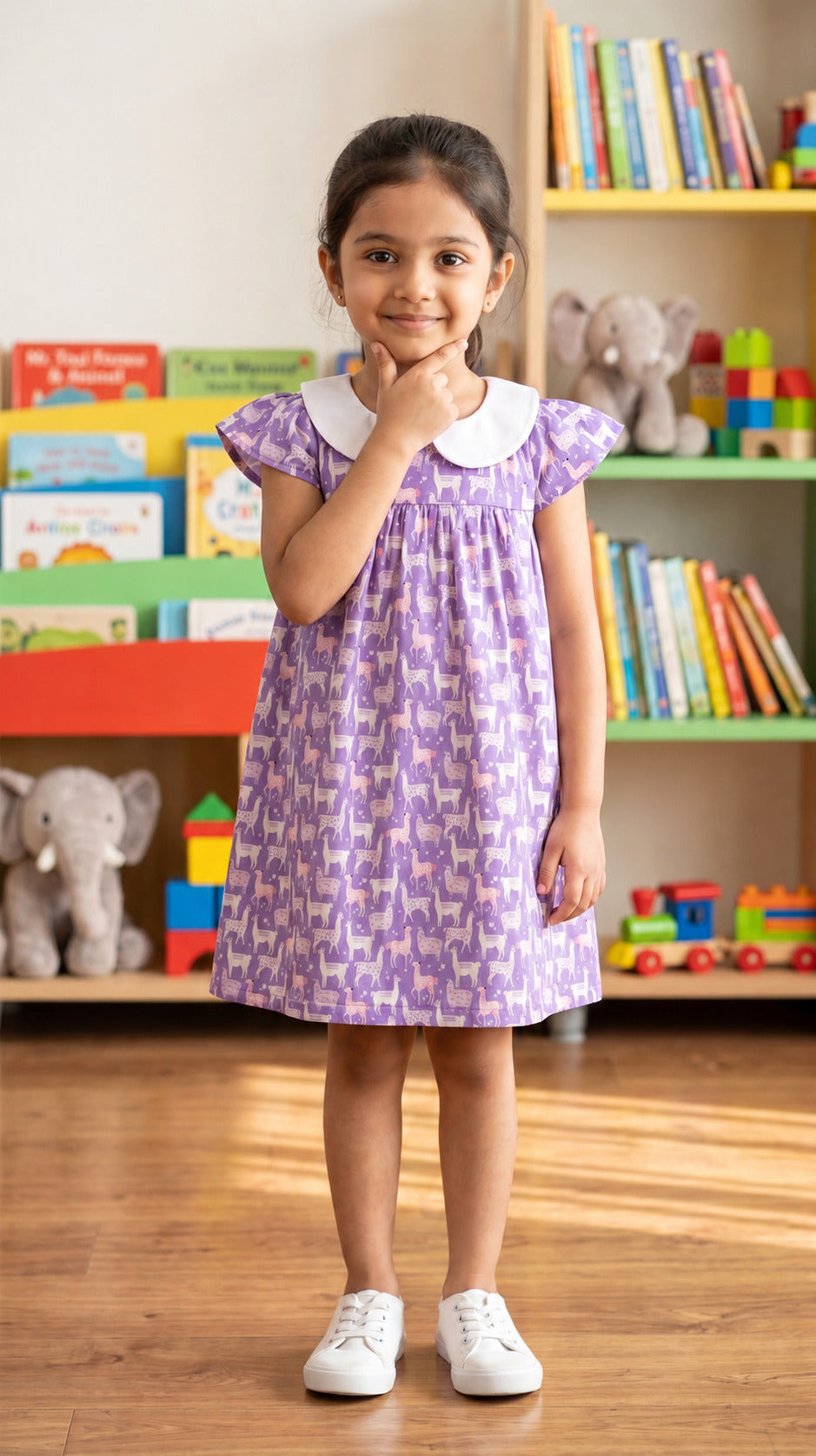 Poppylane-Peter Pan Collar A-Line Dress
