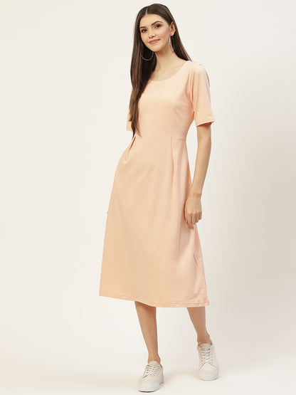 Pure Cotton A-Line Midi Dress